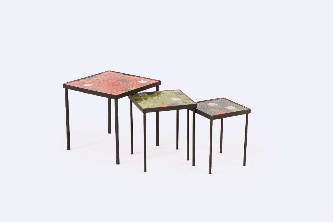 mado jolain rené legrand tables gigognes céramique 1950