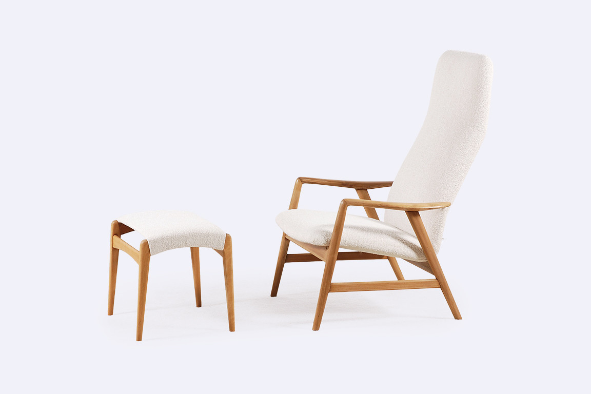 alf svensson fritz hansen kontour reclining armchair 1960