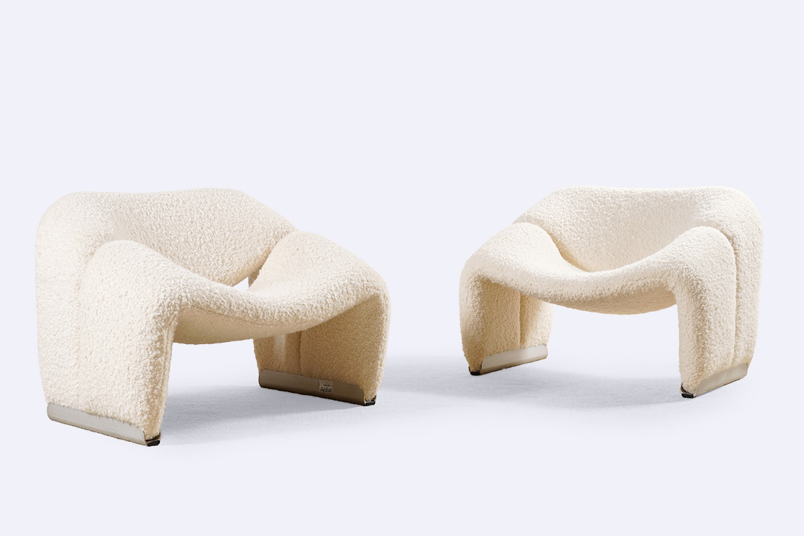 pierre paulin groovy f598 wool armchair artifort 1970 design