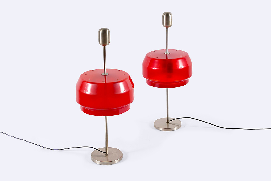 gianemilio piero anna monti kartell lamp red italy 1960 1950