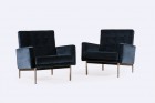 florence knoll international parallel bar velours bleu 1960