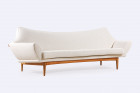 johannes andersen trensums curved sofa wool oak sweden 1960