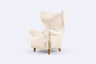 danish vintage scandinavian wingback armchair wool 1940 1950