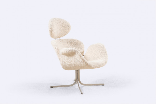 paulin artifort big tulip f551 armchair wool design france