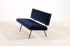 florence knoll international banquette velours bleu 1950