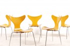 arne jacobsen 3108 lily yellow chair fritz hansen danish