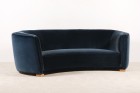 danish scandinavian curved sofa blue velvet kvadrat 1930