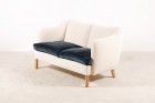 canapé 2 places danois 1950 laine velours design scandinave