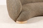 danish curved banana sofa three seat design 1940 1950 wool