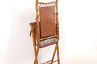 folding campaign chair france leather bamboo 19th 1800 1900