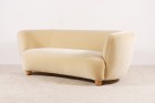 curved sofa danish denmark velvet beige kvadrat 1940 1950