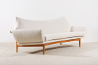 johannes andersen trensums curved sofa wool oak sweden 1960