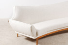 johannes andersen trensums curved sofa wool oak sweden 1960