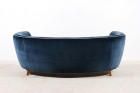 danish curved sofa velvet navy banana scandinavian 1940 1950