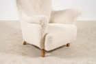 danish vintage scandinavian wingback armchair wool 1940 1950