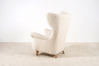 danish vintage scandinavian wingback armchair wool 1940 1950