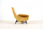 claude delor fauteuil velours jaune vintage france 1950