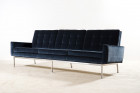 canapé florence knoll 67 velours bleu vintage design 1960