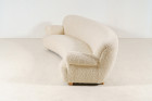 sofa curved banana danish wool bouclé design vintage 1940