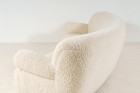 sofa curved banana danish wool bouclé design vintage 1940