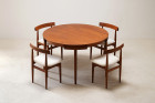 hans olsen frem rolje teck table roundette encastrable 1960