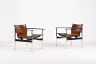 pollock knoll sling chair fauteuil 657 cuir design 1960 1970