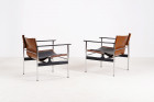 pollock knoll sling chair armchair 657 design leather 1960