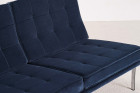 florence knoll international sofa parallel bar blue velvet