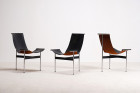 katavolos kelley littell t-chair laverne cuir noir 1950 1960