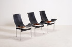 katavolos kelley littell t-chair laverne cuir noir 1950 1960