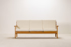 canapé danois vintage chêne laine bouclé design 1960 chic