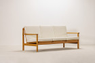 canapé danois vintage chêne laine bouclé design 1960 chic