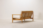 canapé danois vintage chêne laine bouclé design 1960 chic