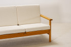 canapé danois vintage chêne laine bouclé design 1960 chic